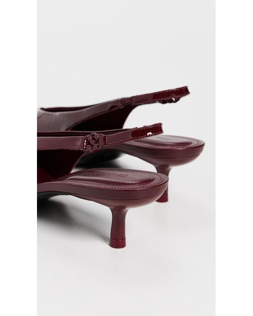 Jonathan Simkhai Brown Sylvie Patent Leather Slingback Kitten Heels