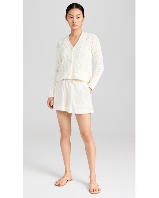 Madewell White Open Cable-stitch Cardigan Sweater