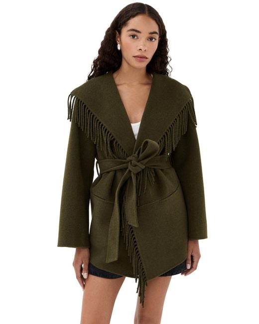 Jonathan Simkhai Green Rowen Fringe Jacket