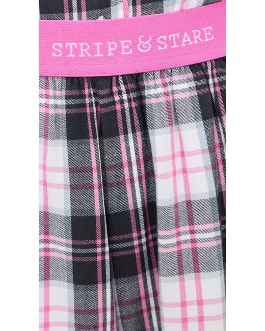 Stripe & Stare Black Ecovero Pajama Shorts