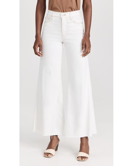 FRAME White Le Palazzo Crop Raw Fray Jeans