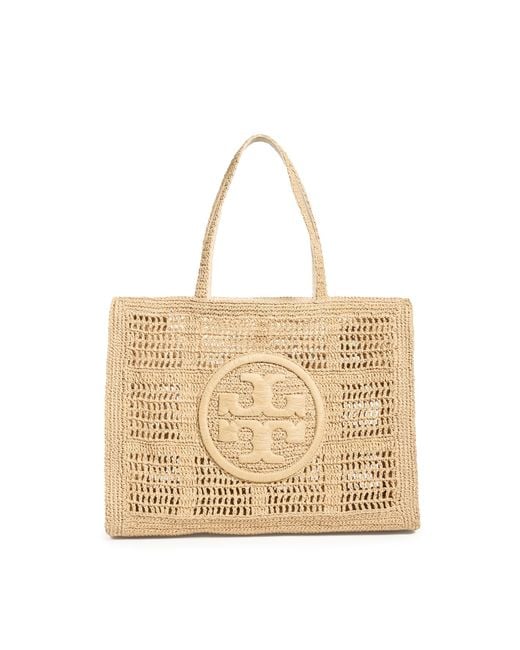 Tory Burch Natural Ella Hand Crocheted Large Tote