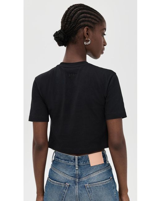 MSGM Black Zipper Tee