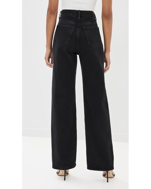 Reformation Black Cary High Rise Slouchy Straight Leg Jeans