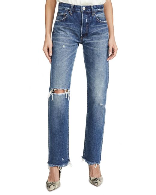 Moussy Blue Guilford Straight Jeans