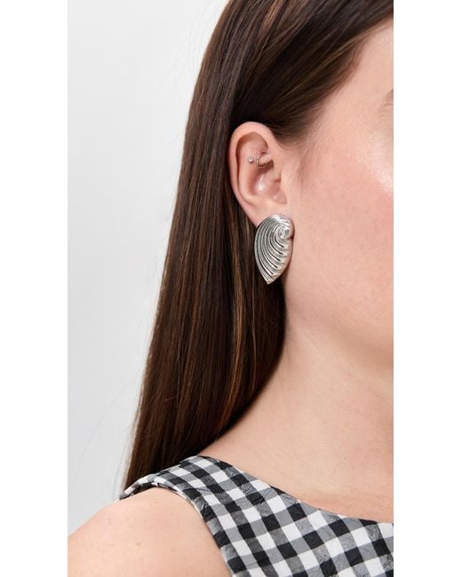 Kenneth Jay Lane White Seashell Post Earrings