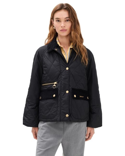 Barbour Black Martha Quilted Barn Jacket