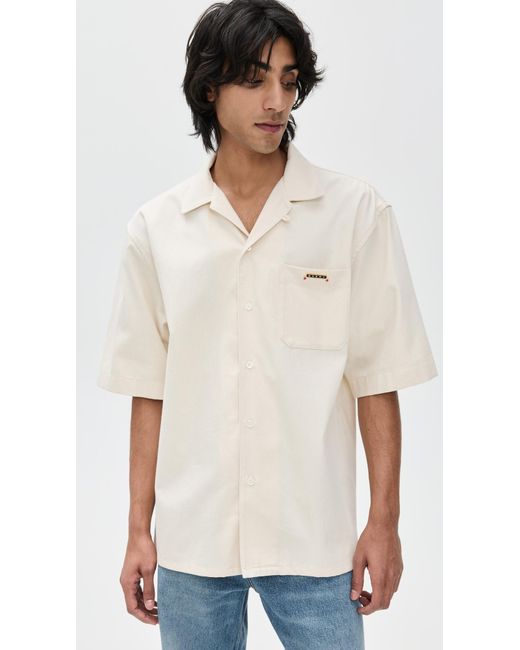 Marni Natural Light Denim Bowling Shirt for men