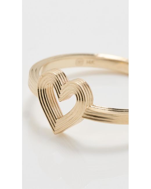 Sydney Evan Multicolor 14K Open Heart Ring