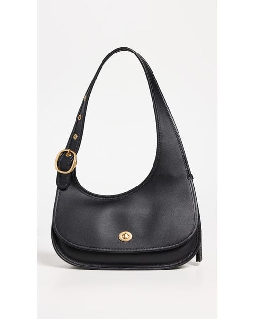 COACH The Originals Glovetanned Crescent Shoulder Bag in Black | Lyst