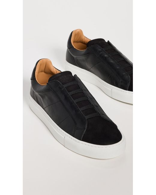 Greats Black Leather Slip-On Sneakers with White Sole close main image 3