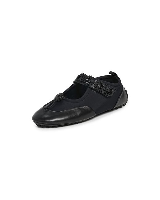 CECILIE BAHNSEN Black Neoprene Bess Mary Jane Flats