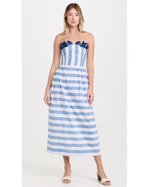 FANM MON Blue Lorr Striped Dress