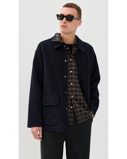 Officine Generale Black Vasco Double Split Wool Jacket for men