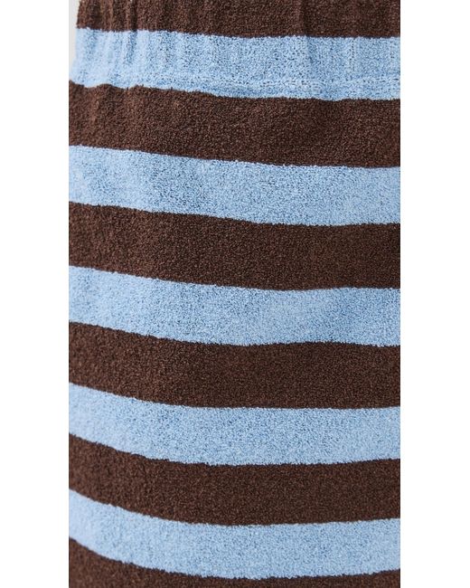Tibi Blue Bonded Dry Loop Terry Short Shorts