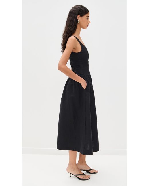 ALIGNE Black Rosia Linen Midi Dress