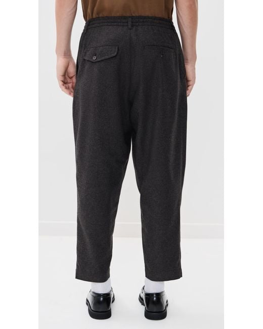 Universal Works Black Pleated Track Pants for men