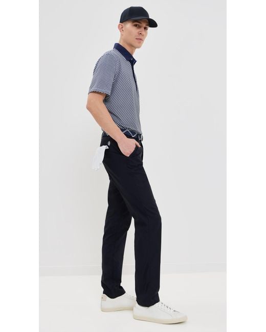 Greyson Blue Houndstooth Printed Polo for men