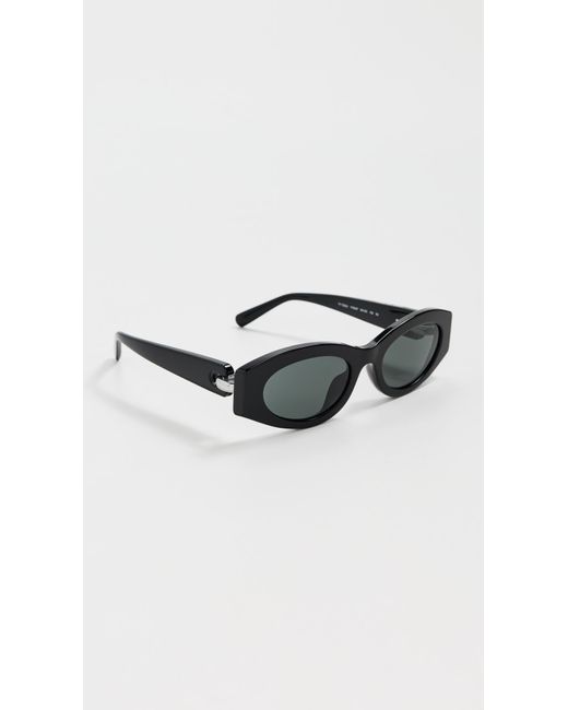 Tory Burch Black Oval Sunglasses