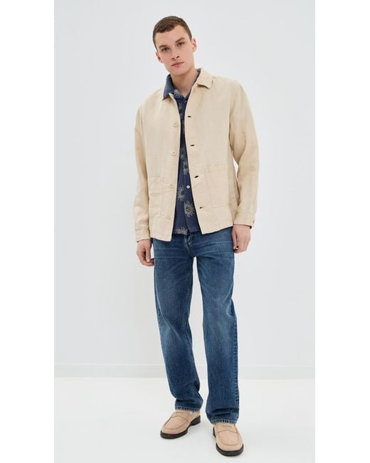 Far Afield Blue Bisset Linen Jacket for men