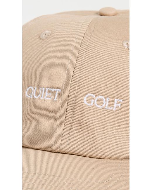 Quiet Golf Natural Wordmark Dad Hat for men