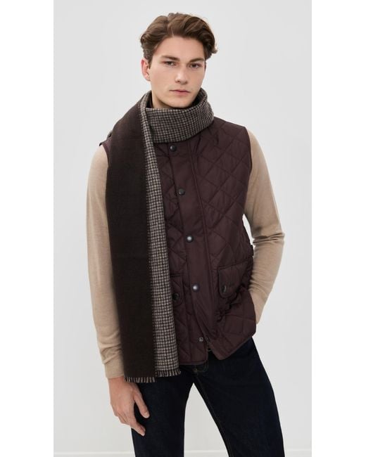 Vince Gray Double Face Houndstooth Scarf for men