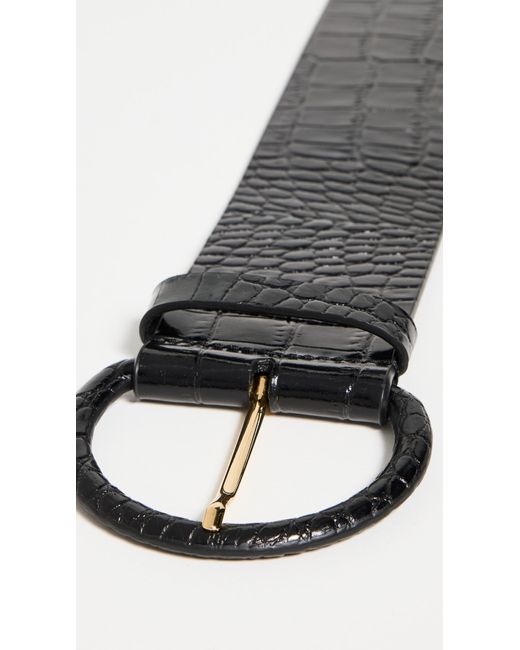 Andersons Black Over Waist Mock Croc Leather Belt