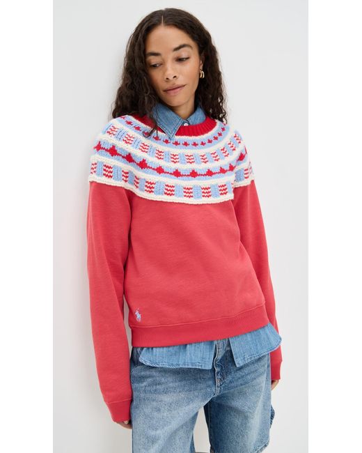 Polo Ralph Lauren Red Crew Neck Sweatshirt