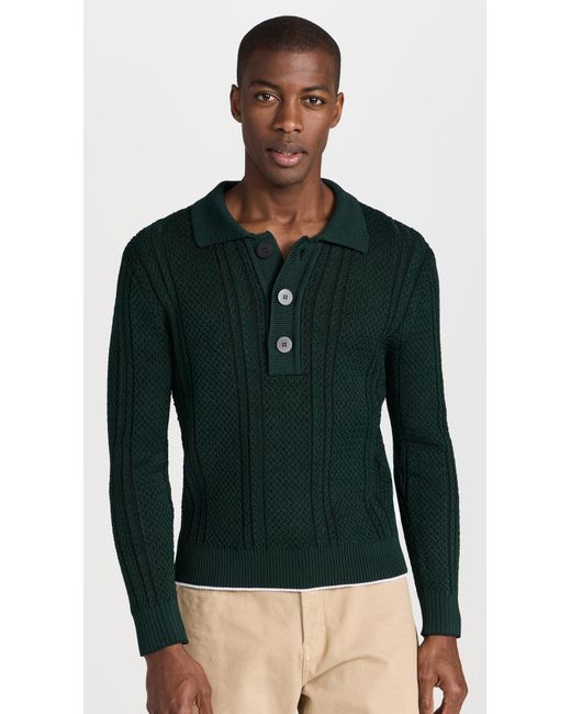 Jacquemus Green La Maille Belo D-ring Stretch-knit Polo Shirt for men