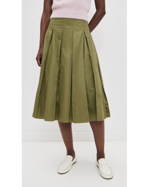 La Ligne Green Pleated Skirt