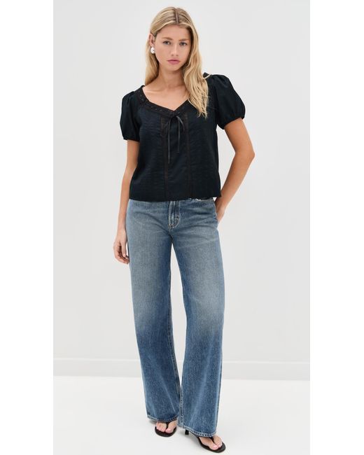 PAIGE Black Anzio Top