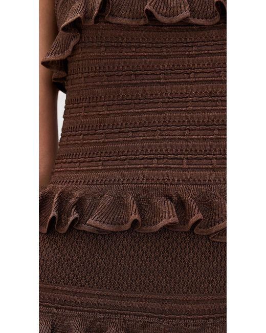 Zimmermann Brown Lace Frill Midi Dress