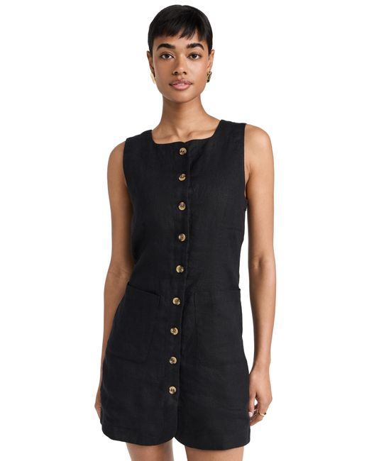 Posse Emma Button Down Mini Dress in Black Lyst