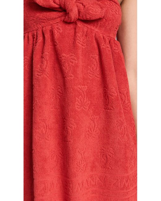 Zimmermann Red Alight Toweling Mini Dress