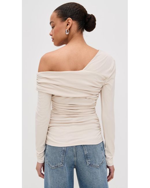 Susana Monaco White Carryover One Shoulder Top