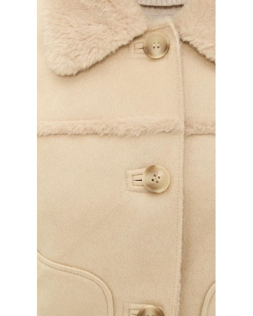 Le Jean Blue Astra Faux Suede Shearling Jacket