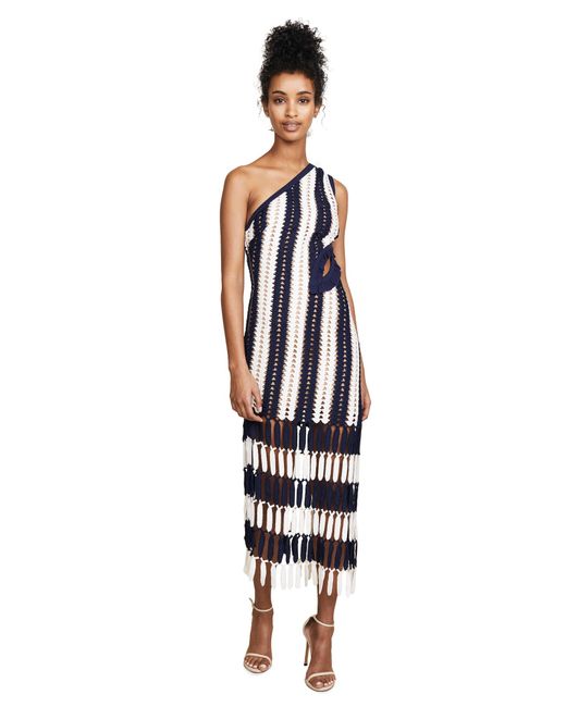 Self-Portrait Crochet Dress in Blue | Lyst