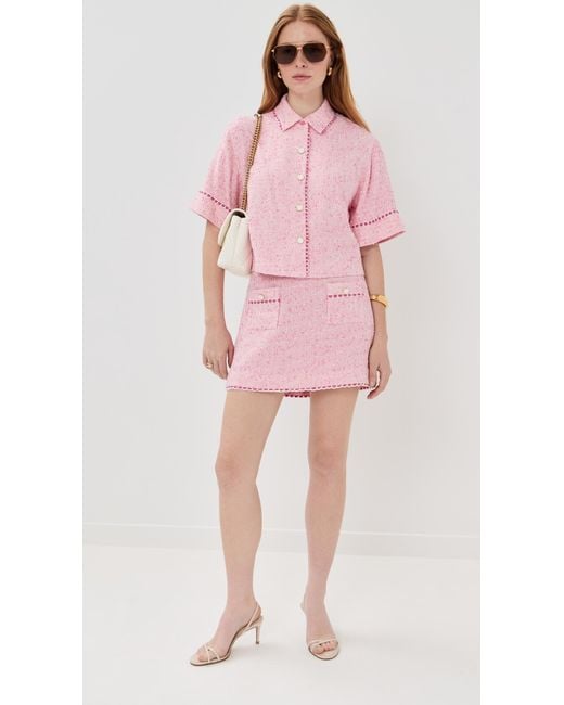 Jonathan Simkhai Pink Khloe Button Down