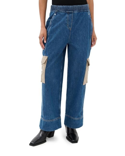 3.1 Phillip Lim Blue Denim Patchwork Pull On Jeans