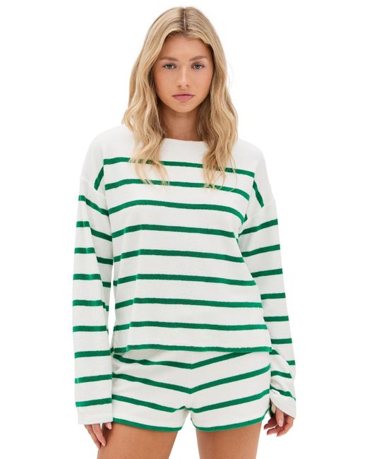 La Ligne Green Terry Long Sleeve Breton T-Shirt