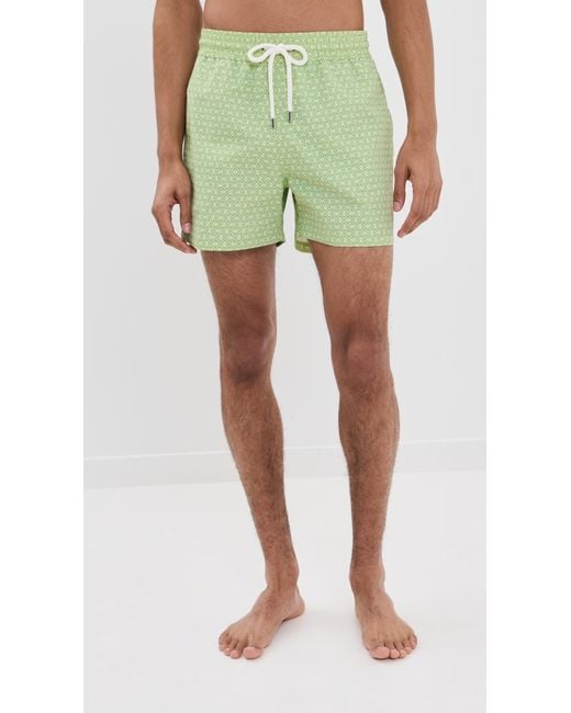 Frescobol Carioca Green Rio Swim Shorts Ipanema Micro Print 4 for men
