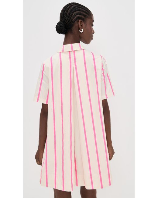 English Factory Pink Striped Caftan Mini Dress