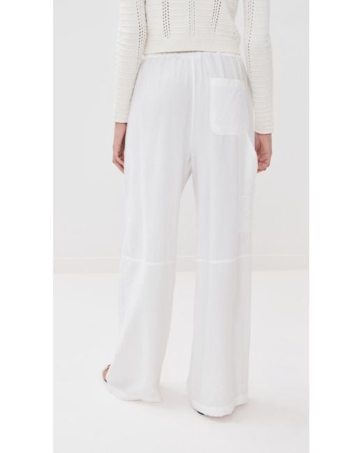 SABLYN White Lenon Utility Pull On Pants