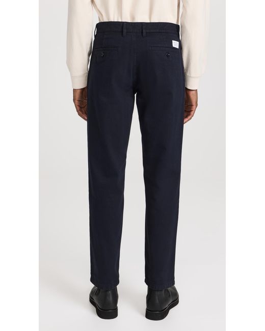 Norse Projects Blue Aros Regular Broken Twill Chino Trousers for men