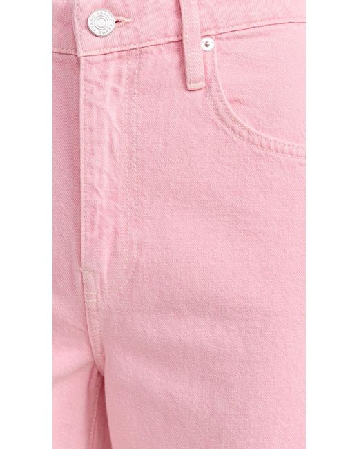 FRAME Pink Long Barrel Jeans