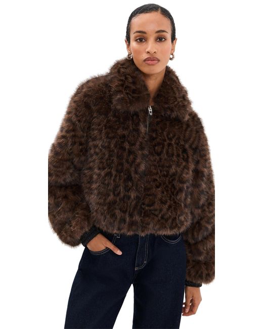 Blank NYC Brown Midnight Run Faux Fur Jacket