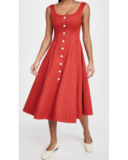 Staud Red Loretta Dress
