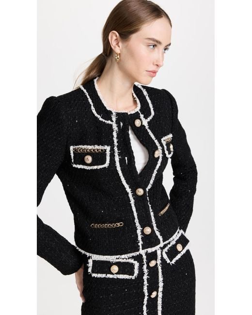 Generation Love Serena Contrast Tweed Jacket in Black
