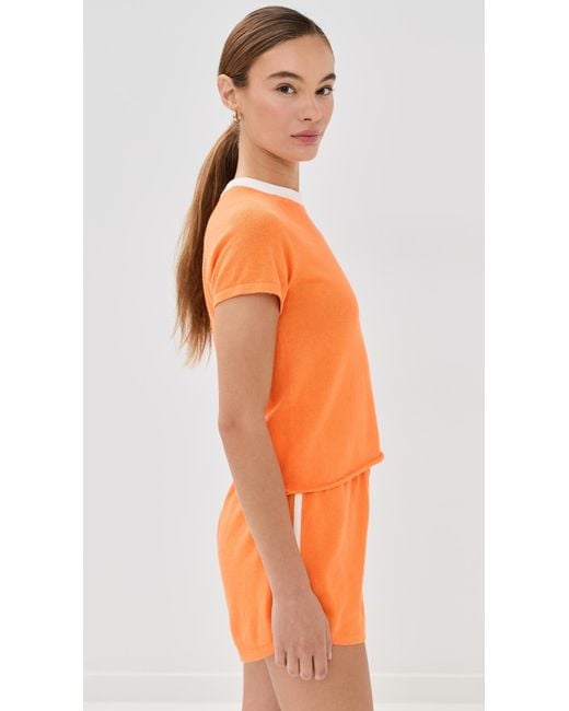 Le Bos Orange Ringer Tee