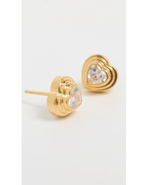 Gwen Beloti White Heartbeat Xl Stud Earrings
